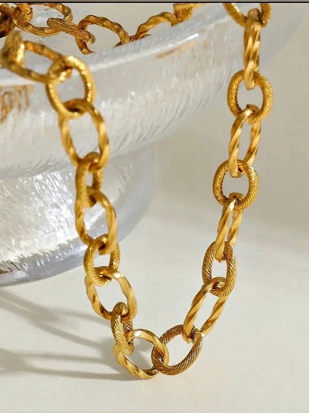 Oval Link Chain Necklace Chunky Classic Gold Necklace